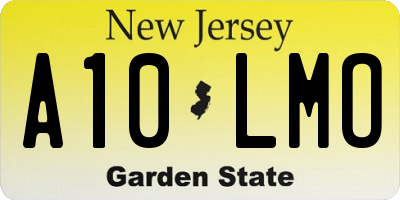 NJ license plate A10LMO