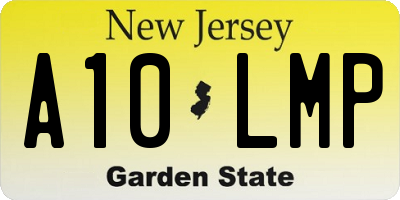 NJ license plate A10LMP