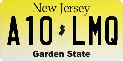 NJ license plate A10LMQ