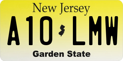 NJ license plate A10LMW