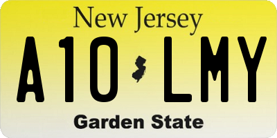 NJ license plate A10LMY