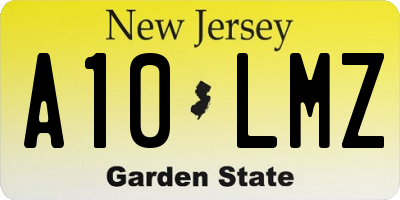 NJ license plate A10LMZ