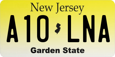 NJ license plate A10LNA