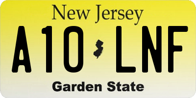 NJ license plate A10LNF