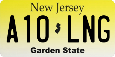 NJ license plate A10LNG