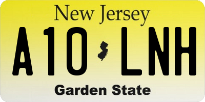 NJ license plate A10LNH