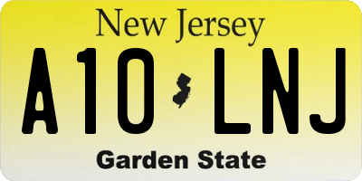 NJ license plate A10LNJ