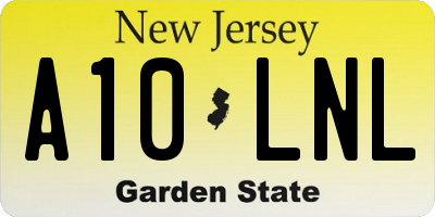 NJ license plate A10LNL