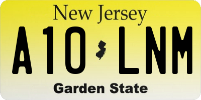 NJ license plate A10LNM