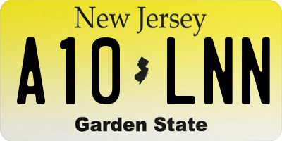 NJ license plate A10LNN