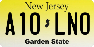 NJ license plate A10LNO