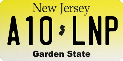 NJ license plate A10LNP