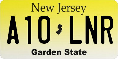 NJ license plate A10LNR