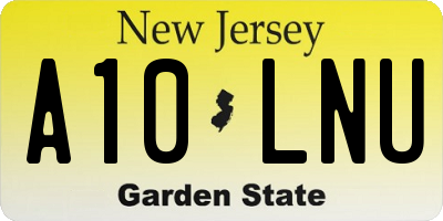 NJ license plate A10LNU