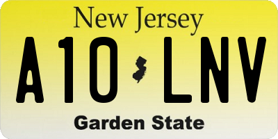 NJ license plate A10LNV