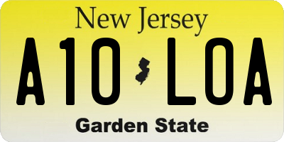 NJ license plate A10LOA