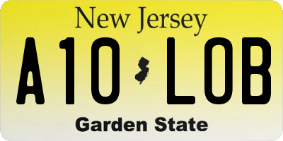 NJ license plate A10LOB