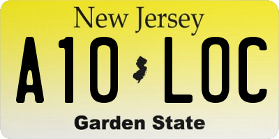 NJ license plate A10LOC