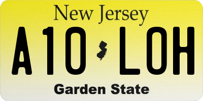 NJ license plate A10LOH