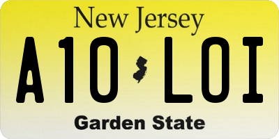 NJ license plate A10LOI