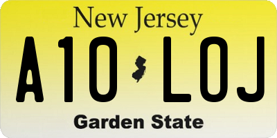 NJ license plate A10LOJ