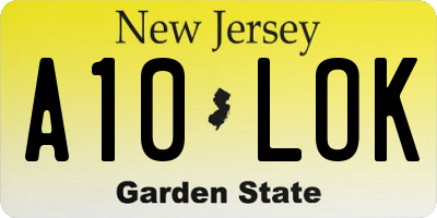 NJ license plate A10LOK