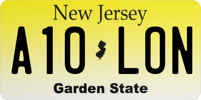 NJ license plate A10LON