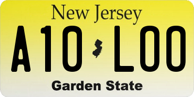 NJ license plate A10LOO