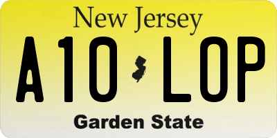 NJ license plate A10LOP