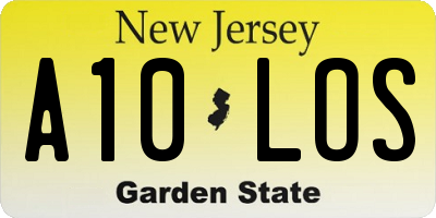 NJ license plate A10LOS