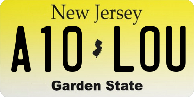 NJ license plate A10LOU