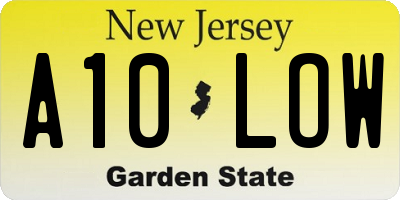 NJ license plate A10LOW