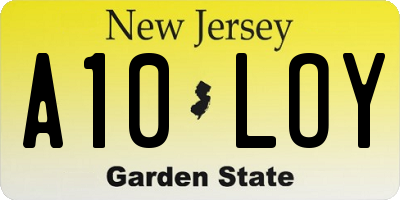 NJ license plate A10LOY