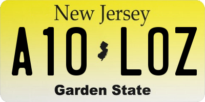 NJ license plate A10LOZ