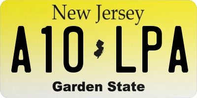 NJ license plate A10LPA