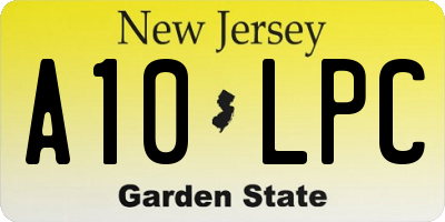 NJ license plate A10LPC