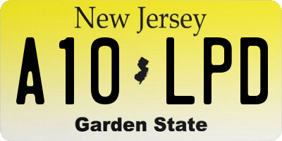 NJ license plate A10LPD