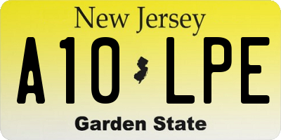 NJ license plate A10LPE