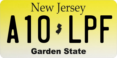 NJ license plate A10LPF