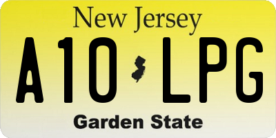 NJ license plate A10LPG