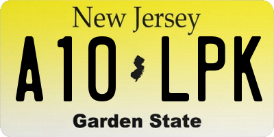 NJ license plate A10LPK