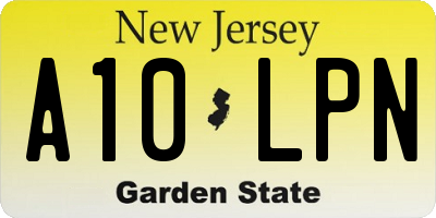 NJ license plate A10LPN