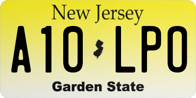 NJ license plate A10LPO