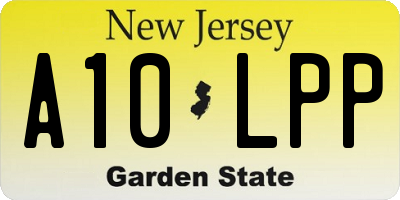 NJ license plate A10LPP