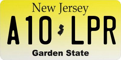 NJ license plate A10LPR