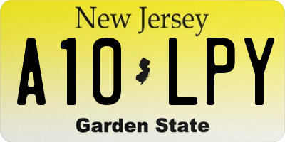 NJ license plate A10LPY