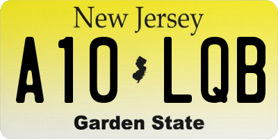 NJ license plate A10LQB