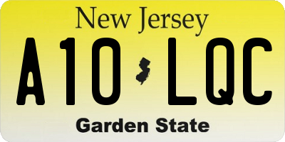 NJ license plate A10LQC