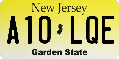 NJ license plate A10LQE