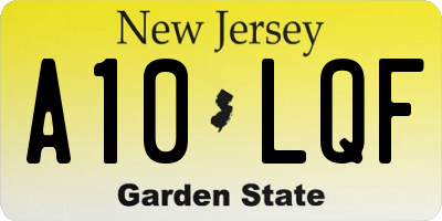 NJ license plate A10LQF